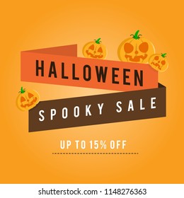 Halloween sale background with pumpskin