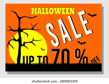 halloween sale background vector design for banner, poster etc