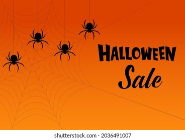 Halloween sale background. Vector illustration. Follow other spiders patterns in my collection.