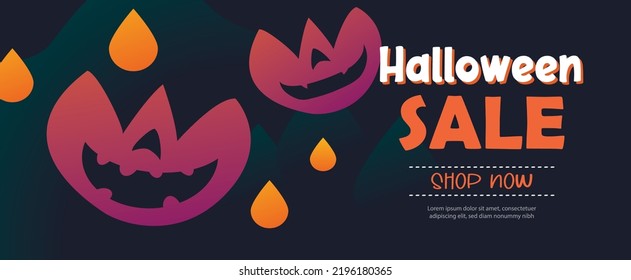 Halloween sale banner background. Halloween illustration template for poster, flyer, sale, and all design.