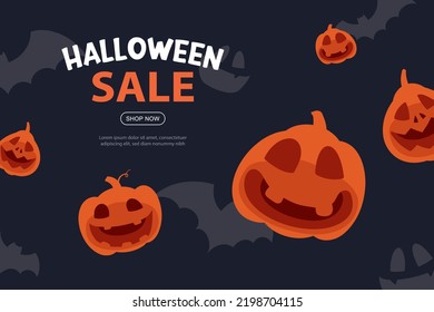 Halloween sale banner background. Halloween illustration template for poster, flyer, sale, and all design.