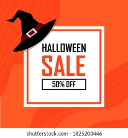 Halloween sale banner. Halloween backgrounds. Flyers or templates for discounts and promotions. silhouette Vector illustration