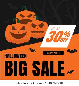 halloween sale banner discount 30% off