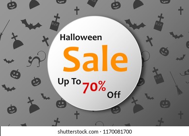 Halloween sale banner. Vector illustration