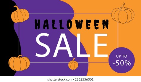 halloween sale card. Vector illustration