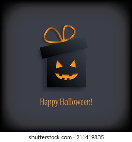 Halloween sale concept design with gift. Eps10 vector illustration.