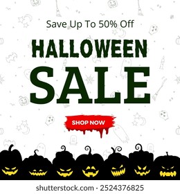 Halloween Sale design vector with eps format file.