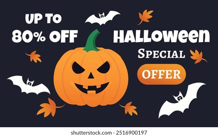 Halloween Sale. Halloween Discount Coupon. Special offer for Halloween holidays