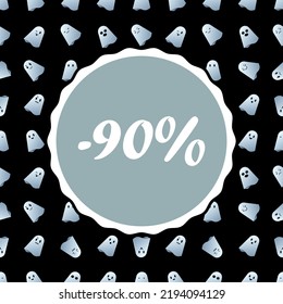 Halloween sale, discounts, ghosts emotional pattern, black friday