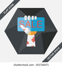 Halloween SALE flat icon with long shadow,eps10