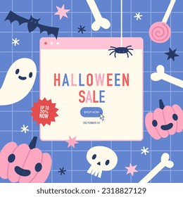 Halloween sale flyer. Desktop window 
