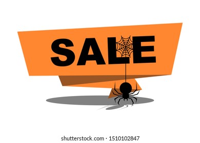 Halloween sale icon. Flat. Isolated on white background. 