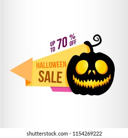 halloween sale illustration. autumn celebration. pumpkin element. modern design.