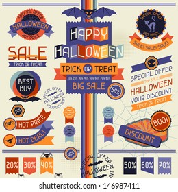 Halloween sale labels and stickers.