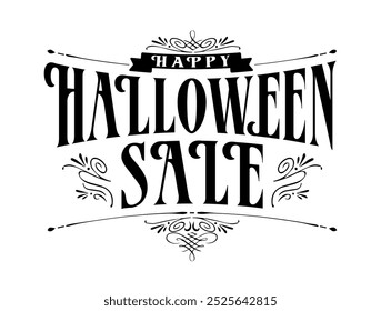 Halloween sale logo vector illustration