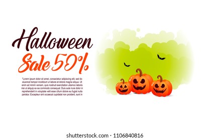 Halloween sale offer design template.