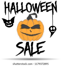 Halloween sale offer design template.
