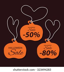Halloween sale offer design template. vector illustration.