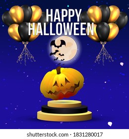 Halloween sale or party event with pumpkin