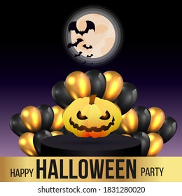Halloween sale or party event with pumpkin