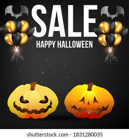 Halloween sale or party event with pumpkin