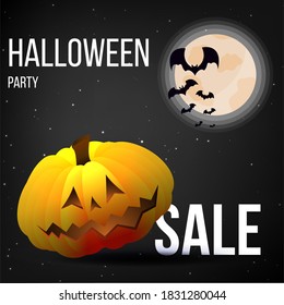 Halloween sale or party event with pumpkin