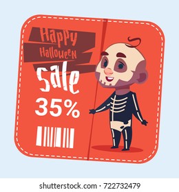 Halloween Sale Poster Holiday Seasonal Discount Icon Flat Vector Illustration