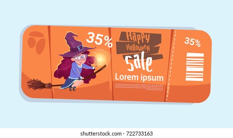 Halloween Sale Poster Holiday Seasonal Discount Icon Flat Vector Illustration