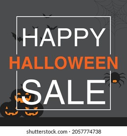 Halloween sale poster. Vector illustration