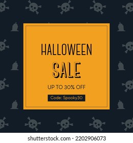 Halloween Sale Promotion Banner vector illustration.