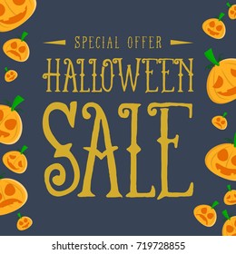 Halloween sale with pumpkin background