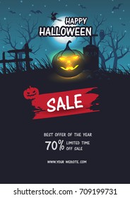 Halloween sale . Set of vector design elements.