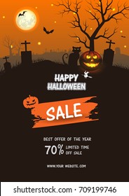 Halloween sale . Set of vector design elements.