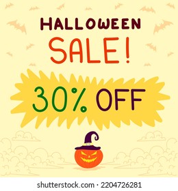 halloween sale. social media. promotion. spooky. typography. pumpkin