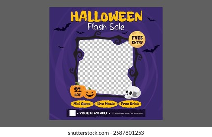 Halloween Sale Socials Media. Halloween sale web banners, paper cut style. Colorful vertical posters with cute ghosts, pumpkin, clouds, spiders and bats. Vector design template for promo, web.