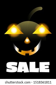 Halloween Sale special offer banner for holiday shopping, Promotion template design. Vector illustration.