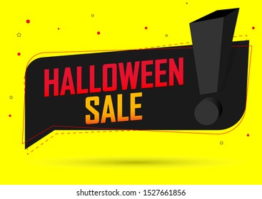 Halloween Sale, speech bubble banner design template, holiday discount tag, vector illustration