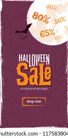 Halloween sale spooky background. Vector illustration