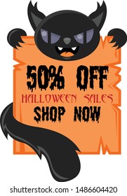 halloween sale tag design vector illustration and discount sticker design