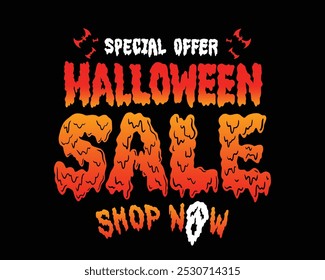 Halloween sale tag. Happy Halloween. Sale Coupon, voucher and tag. Vector illustration.Halloween Sale, banner design template, discount tag. Promotion poster for shop or online store.