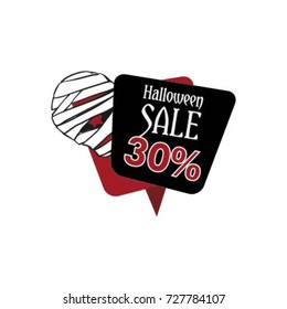 Halloween sale tag with mummy