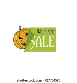 Halloween sale tag with  pumpkin