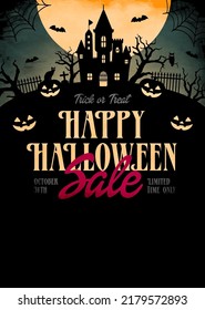 Halloween sale template vector illustration ( with text space )