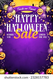 Halloween sale template vector illustration ( with text space )