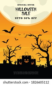 Halloween Sale Upto 50% Off Poster Template