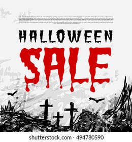 Halloween sale vector background