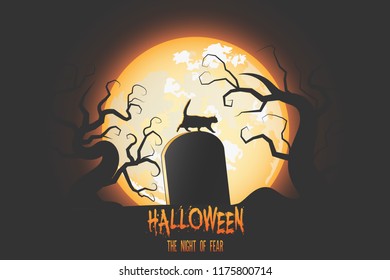 Halloween Sale vector banner with lettering and detailed engraving background. Pumpkin, crow, skull, cat hand drawn elements. Great for voucher, offer, coupon, holiday sale.