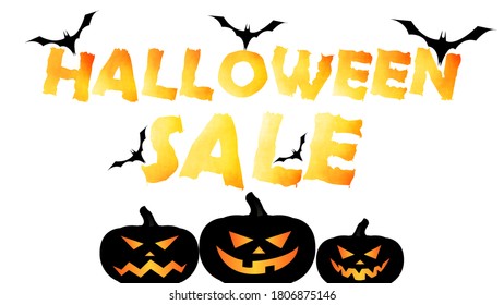 Halloween Sale vector banner..Vector illustration.