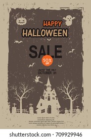 Halloween sale .vector design elements.