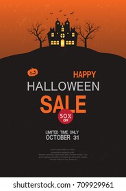 Halloween sale .vector design elements.